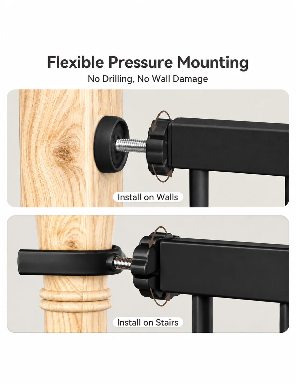 Pressure-Mounted Dog Gate With Cat Door
