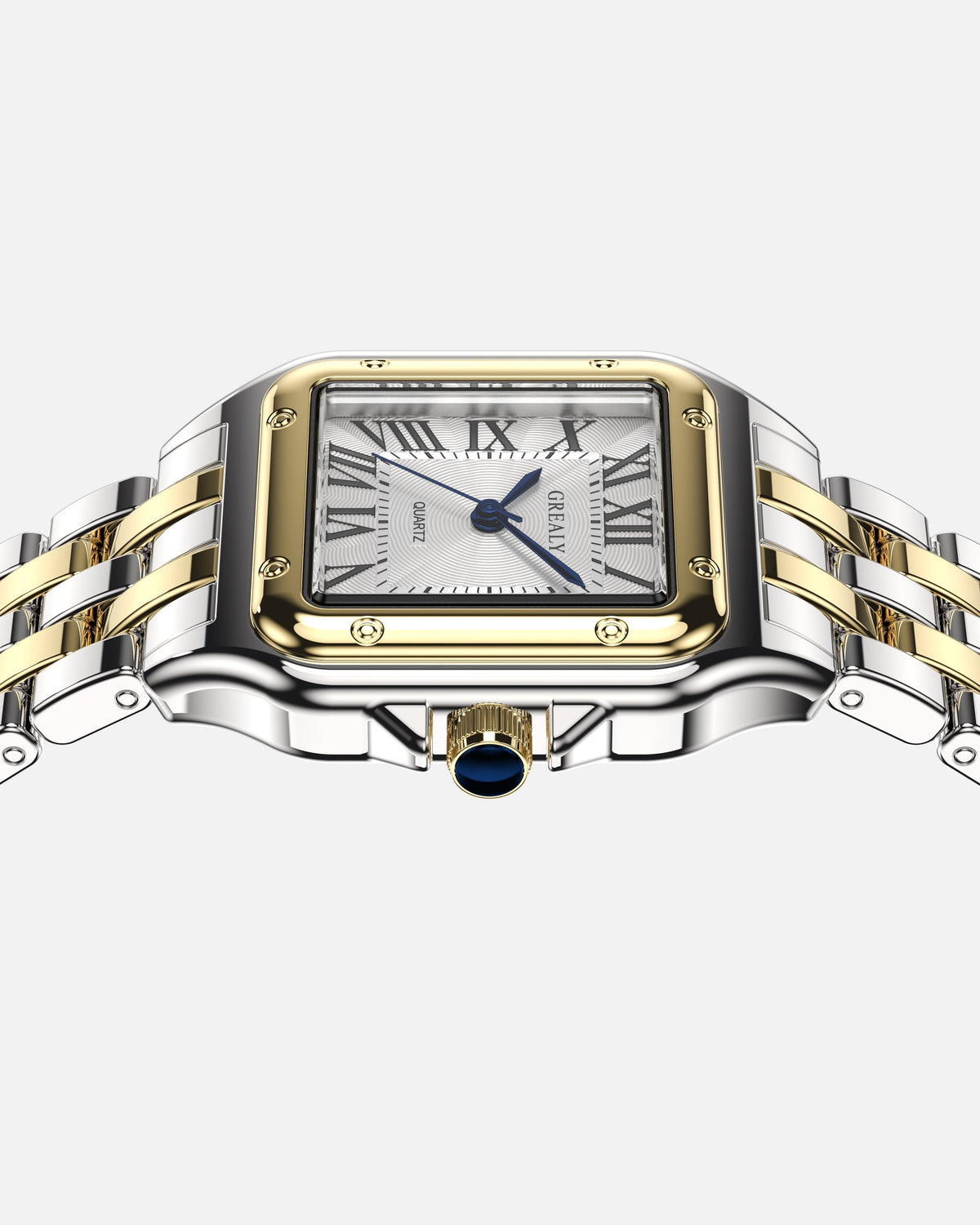 Women's Vintage Square Quartz Watch with Roman Numerals