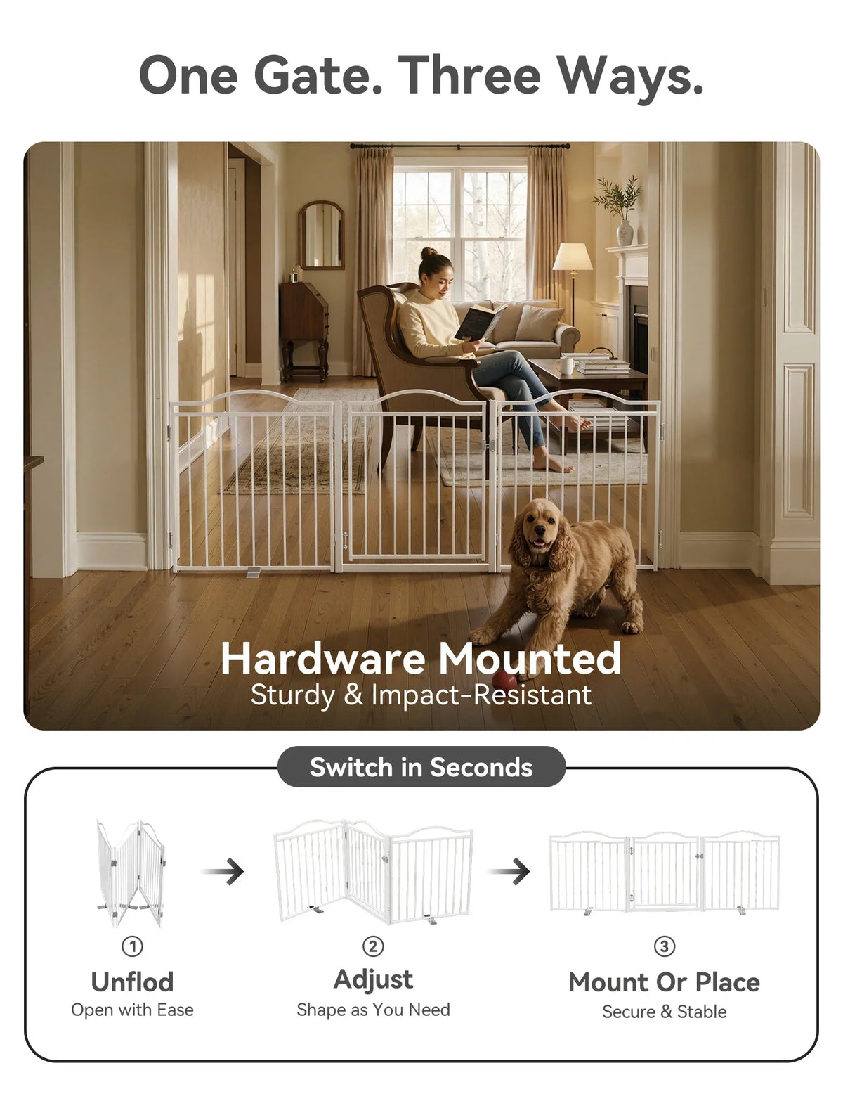 30-Inch Freestanding Dog Gate & Playpen