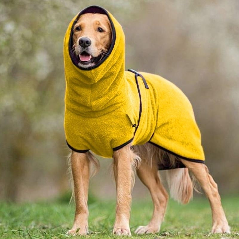 Quick-Dry Hooded Dog Bathrobe with Adjustable Closure