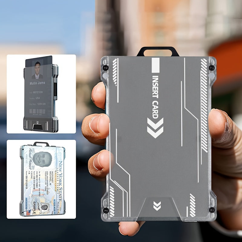 Slim Aluminum RFID Card Holder with Metal Clip