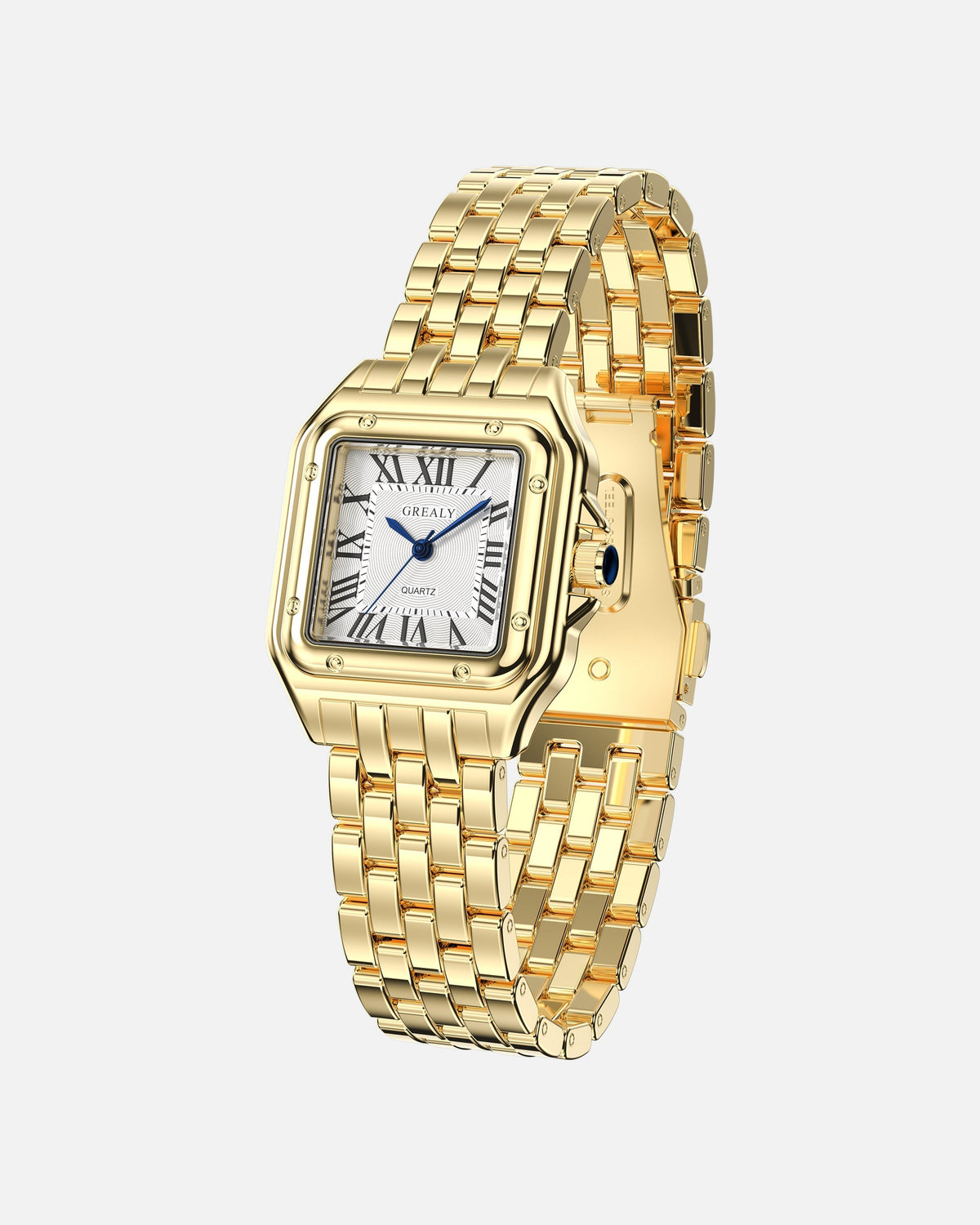Women's Vintage Square Quartz Watch with Roman Numerals