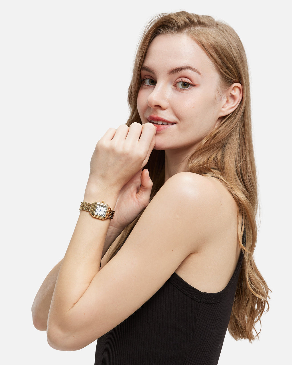 Women's Vintage Square Quartz Watch with Roman Numerals