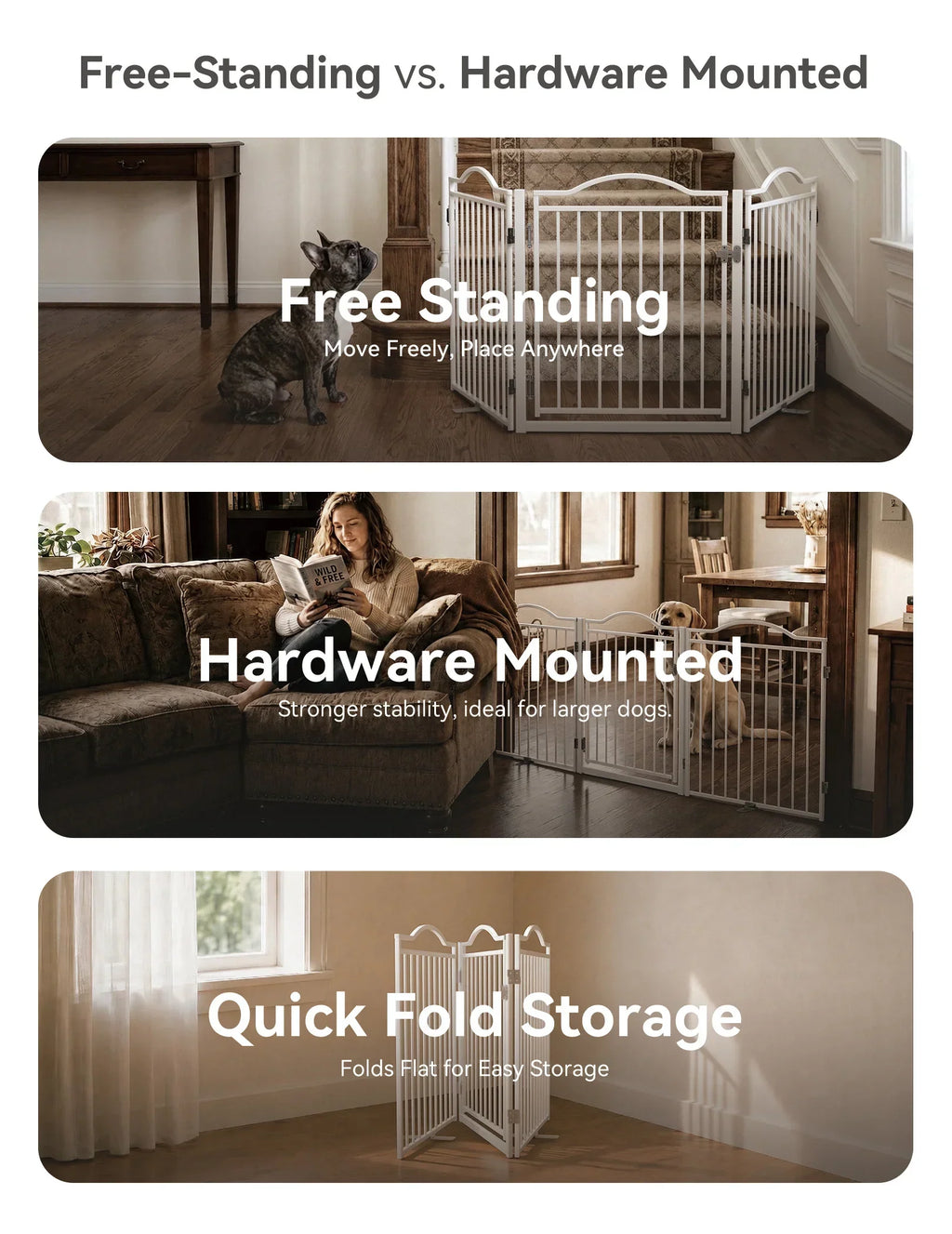 30-Inch Freestanding Dog Gate & Playpen