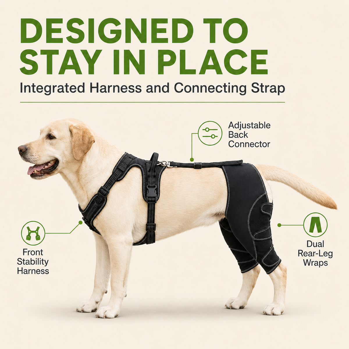 Dog Rear Leg Support Harness with Lifting Handle