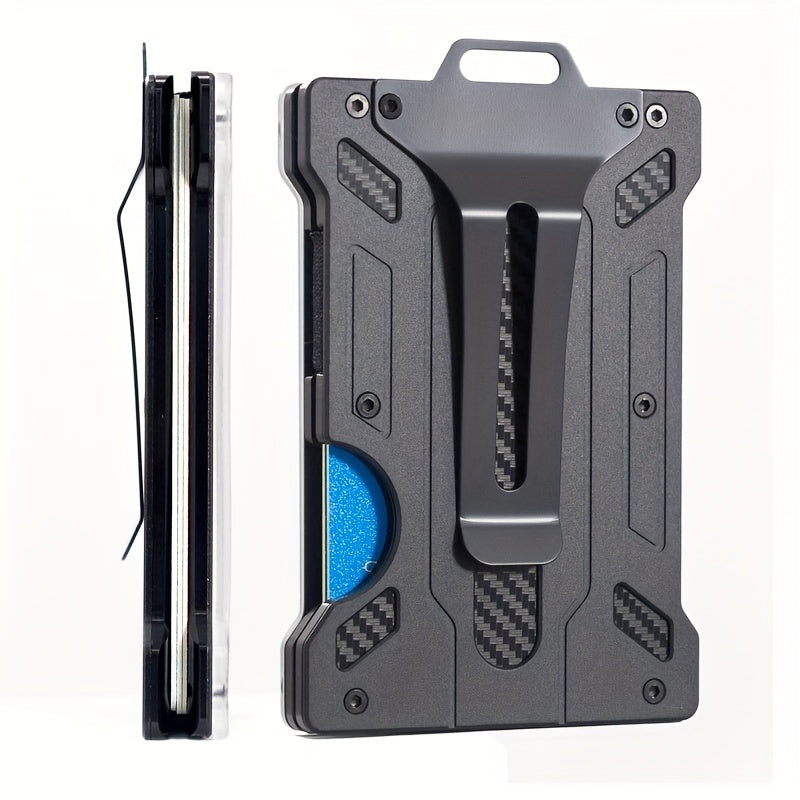 Slim Aluminum RFID Card Holder with Metal Clip