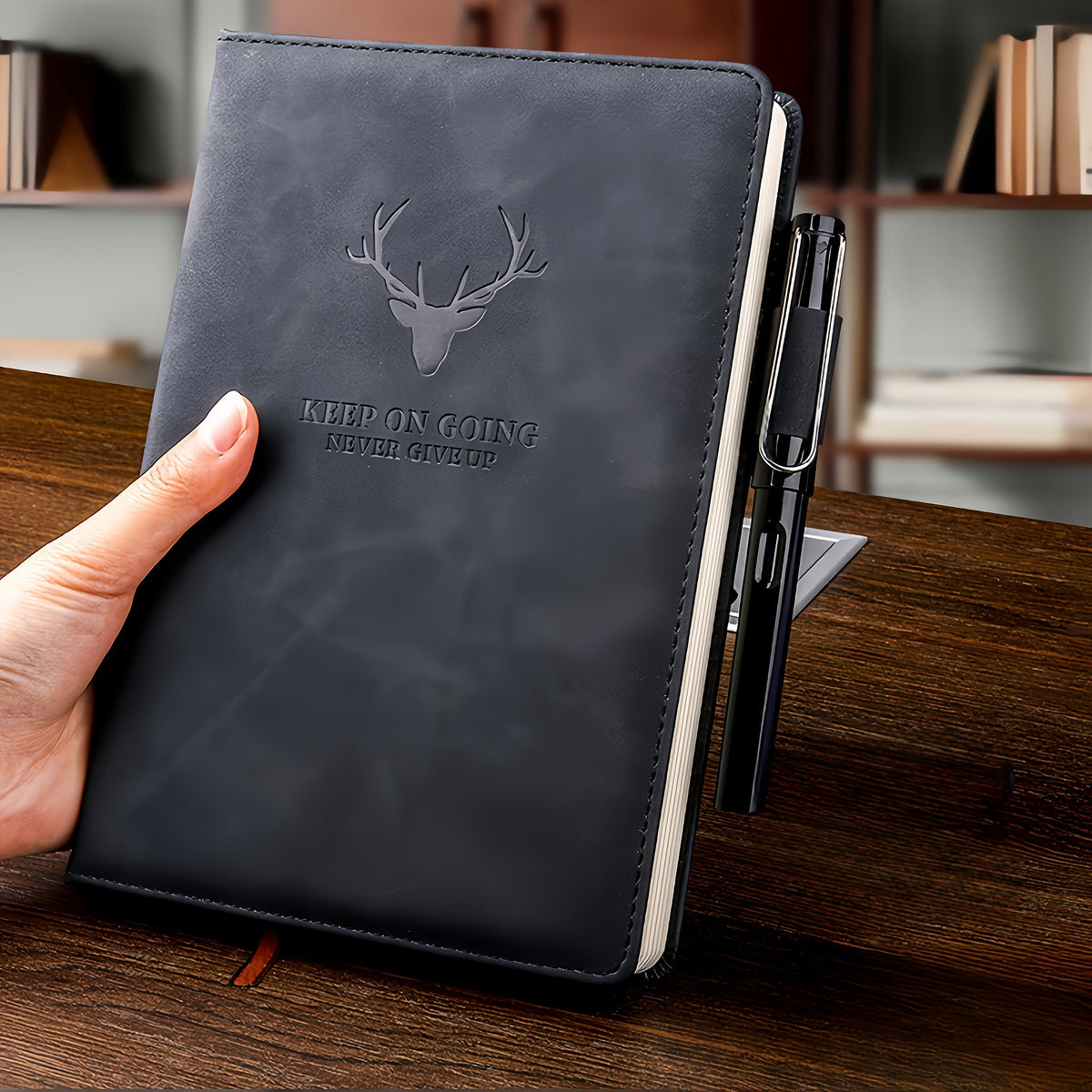360-Page Faux Leather Notebook with Bookmark and Pen Loop