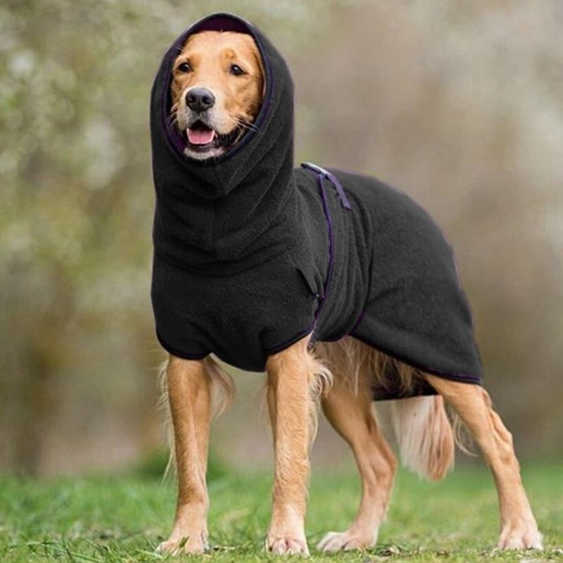 Quick-Dry Hooded Dog Bathrobe with Adjustable Closure