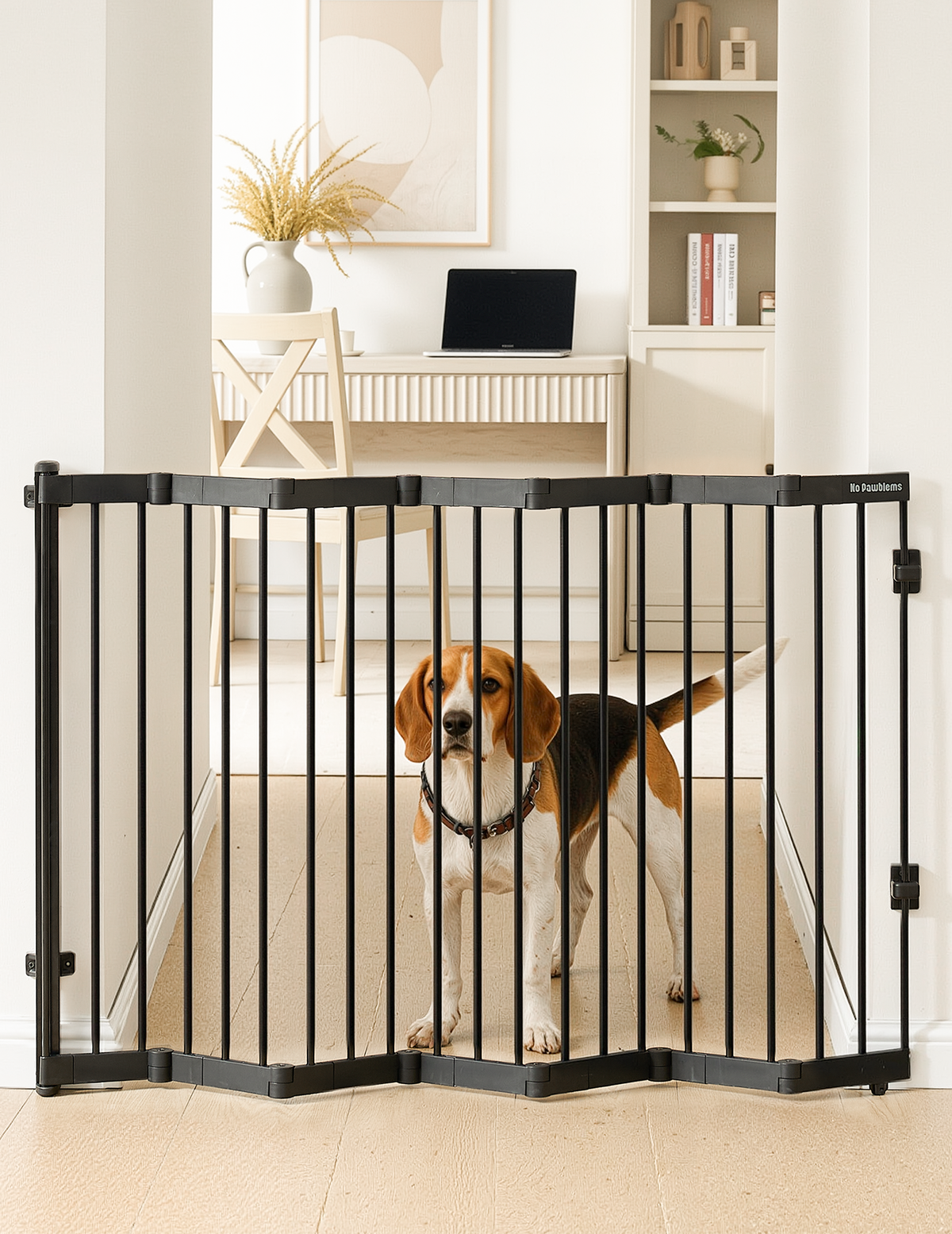 Metal Retractable Dog Gate for Doorways & Stairs