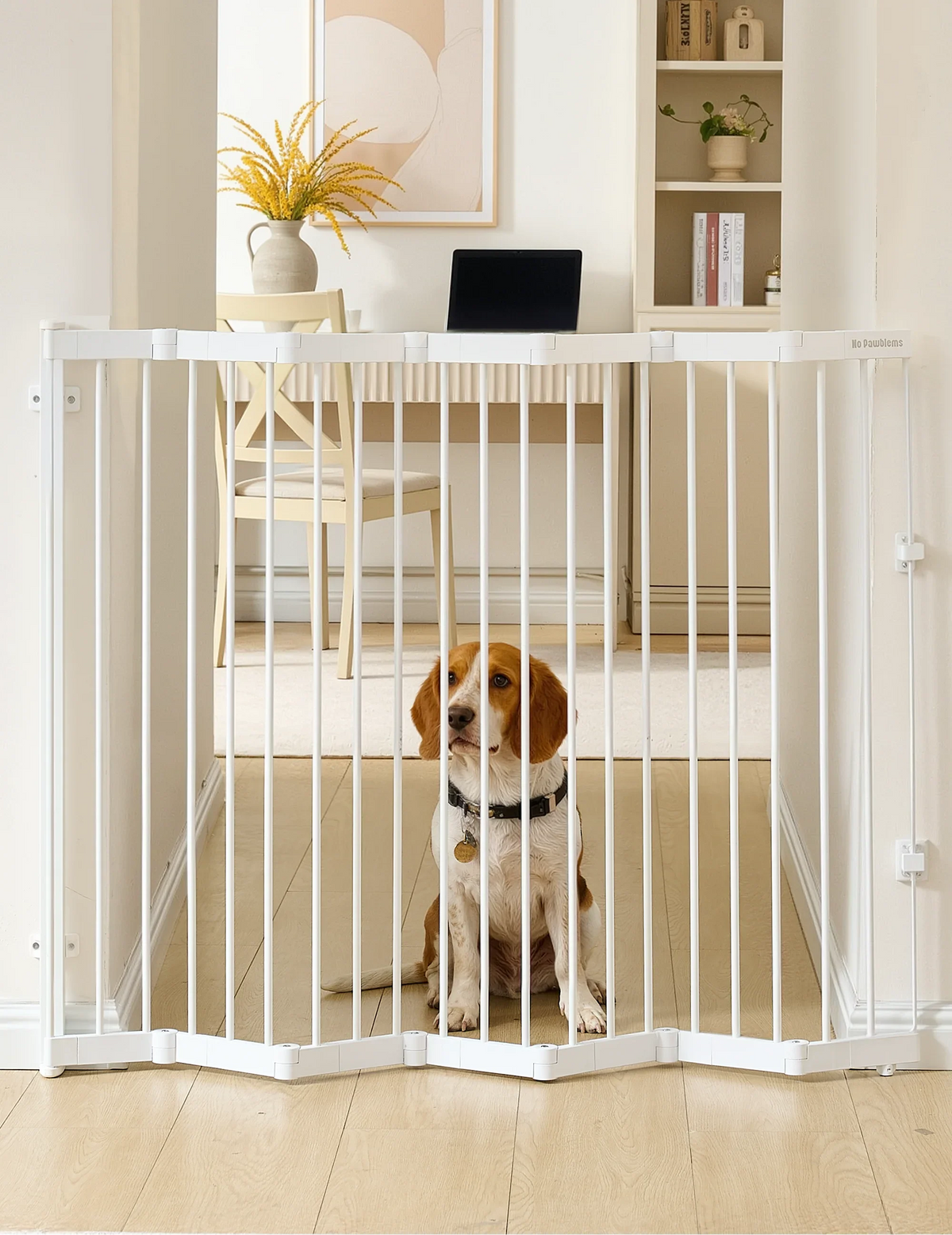 Metal Retractable Dog Gate for Doorways & Stairs