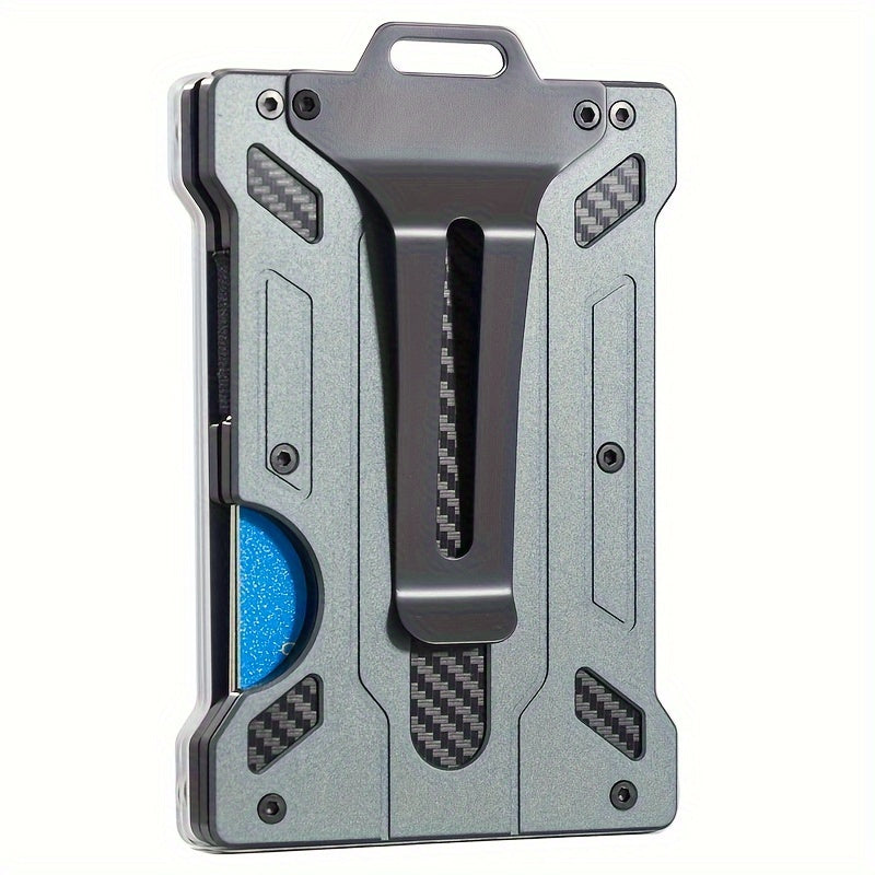Slim Aluminum RFID Card Holder with Metal Clip