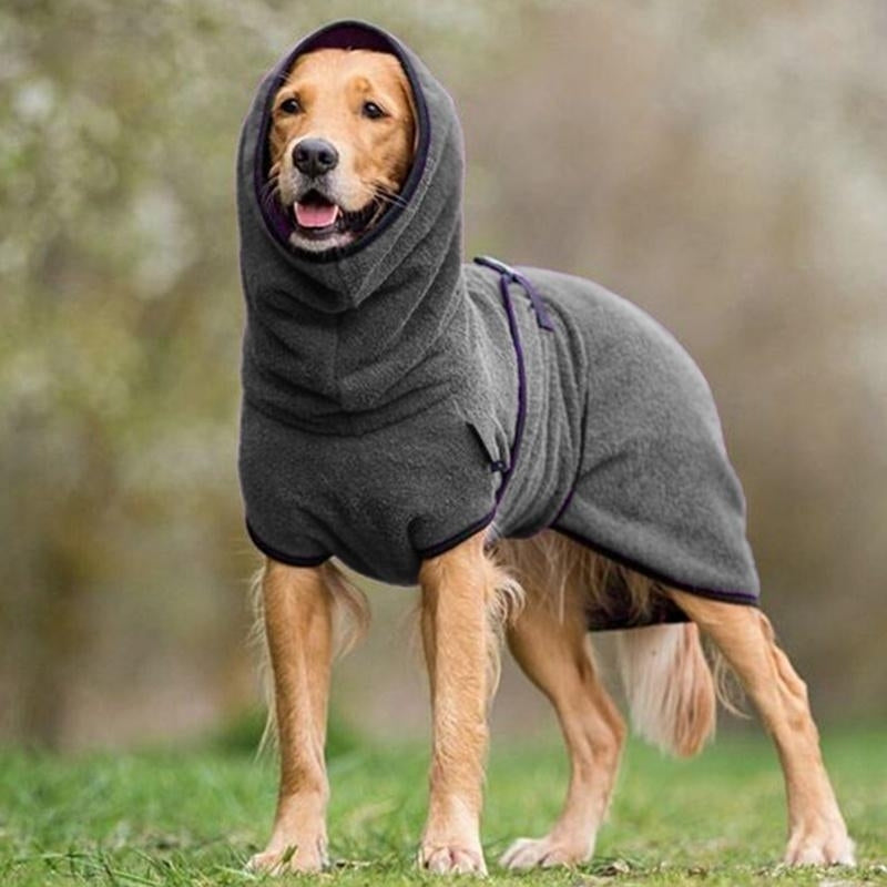 Quick-Dry Hooded Dog Bathrobe with Adjustable Closure