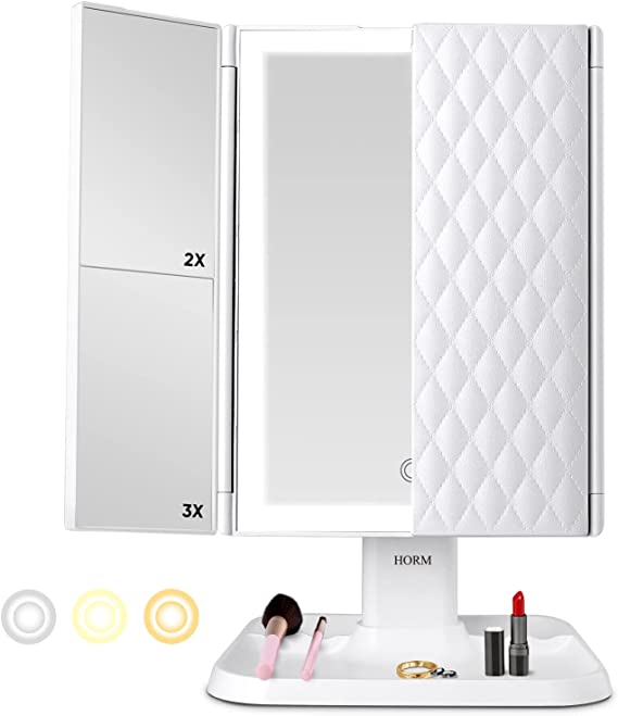 LED Makeup Mirror with Tripod Stand, Adjustable Light