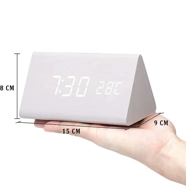 Digital LED Alarm Clock with Temperature Display