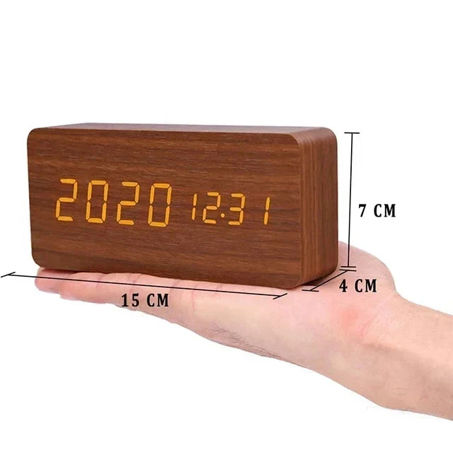 Digital LED Alarm Clock with Temperature Display