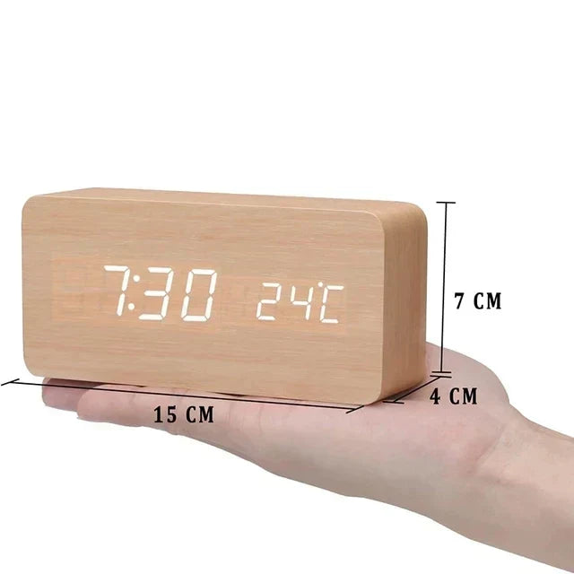 Digital LED Alarm Clock with Temperature Display