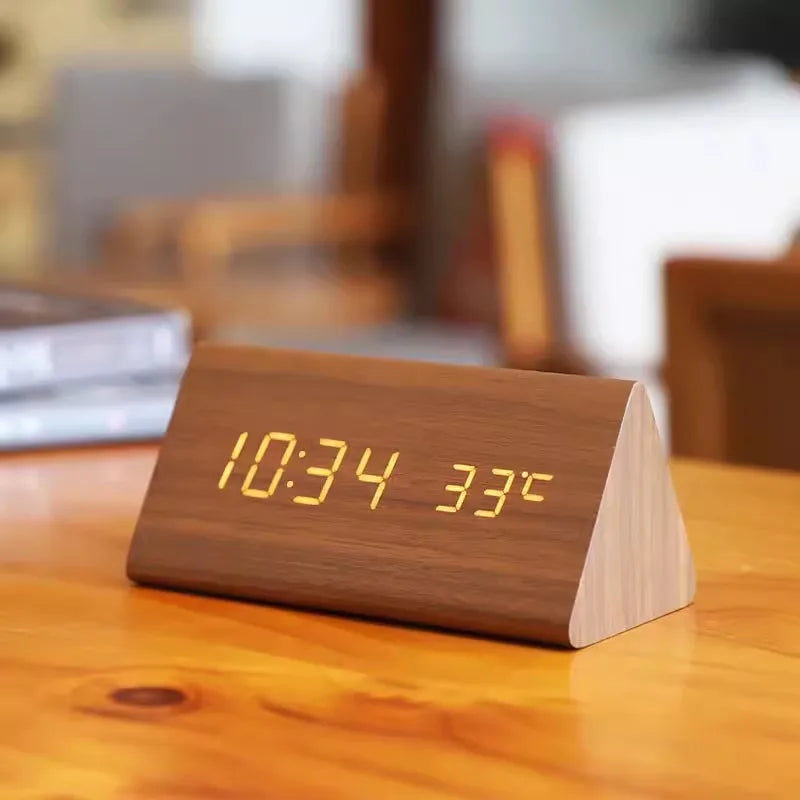 Digital LED Alarm Clock with Temperature Display