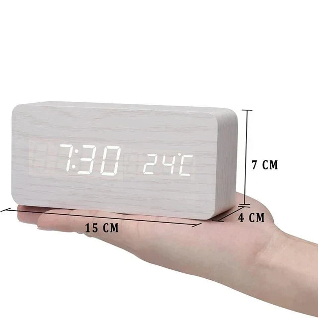 Digital LED Alarm Clock with Temperature Display