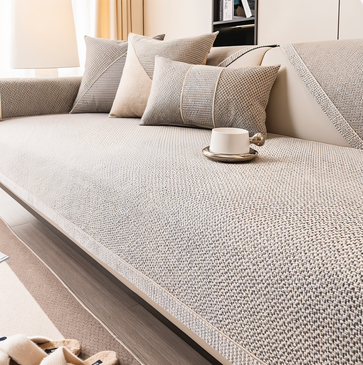 Textured Stretch Non-Slip Sofa Cover Panel