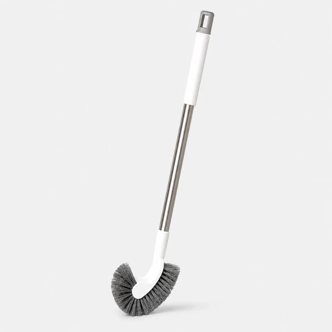 Curved Under-Rim Toilet Brush with Holder