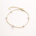 Women's Adjustable Pearl-Style Chain Bracelet