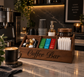 Wooden Coffee Bar Storage Organiser