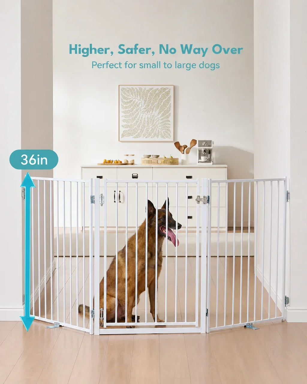 Extra-Wide Freestanding Metal Dog Gate