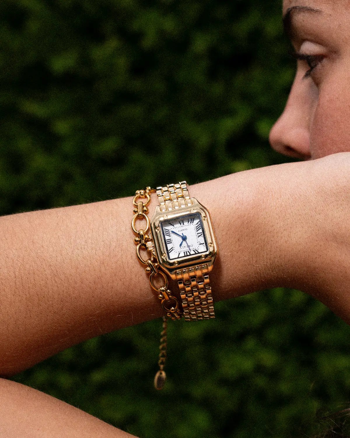 Women's Square Watch with Roman Numeral Dial