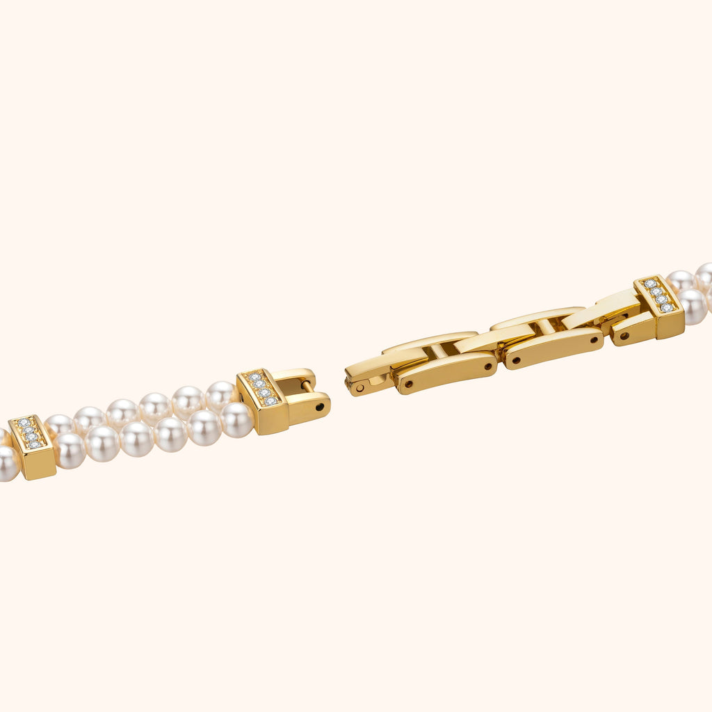 Women's Gold-Tone Pearl-Style Bracelet Watch