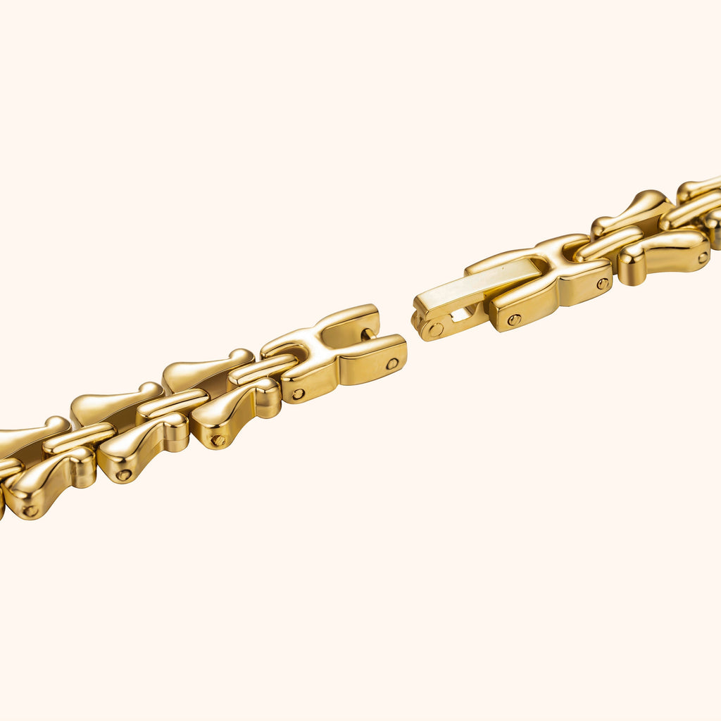 Women's Gold-Tone Geometric Bracelet Watch