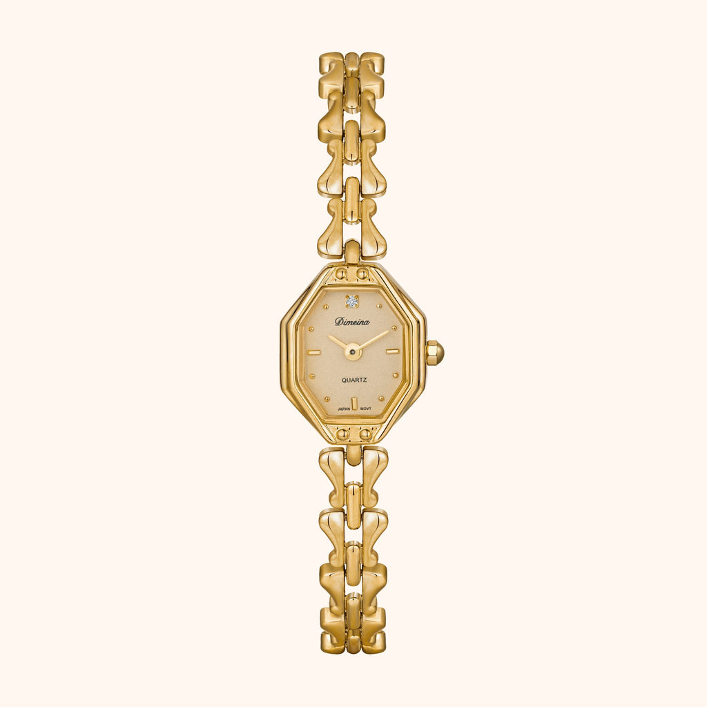 Women's Gold-Tone Geometric Bracelet Watch