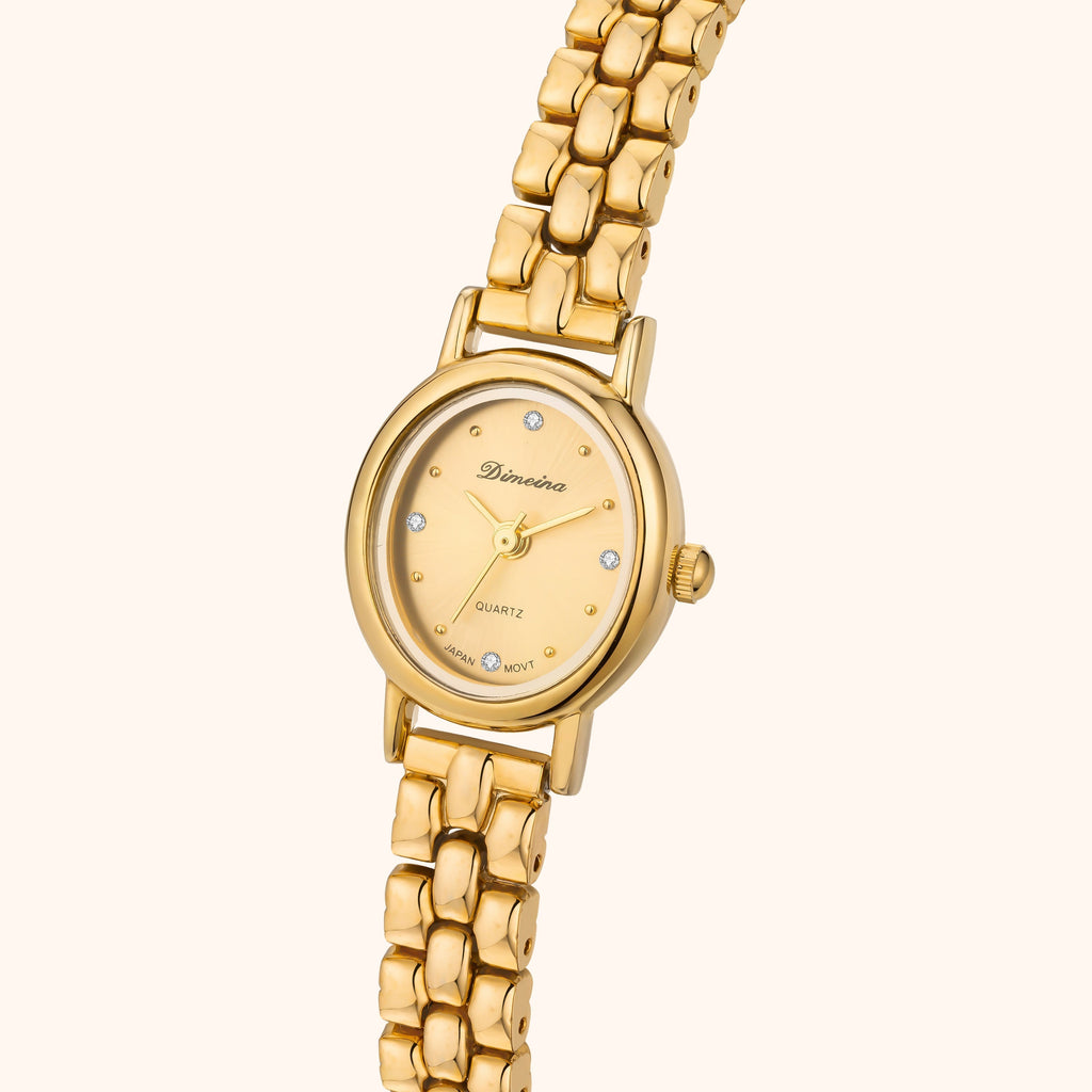 Women's Gold-Tone Oval Quartz Watch