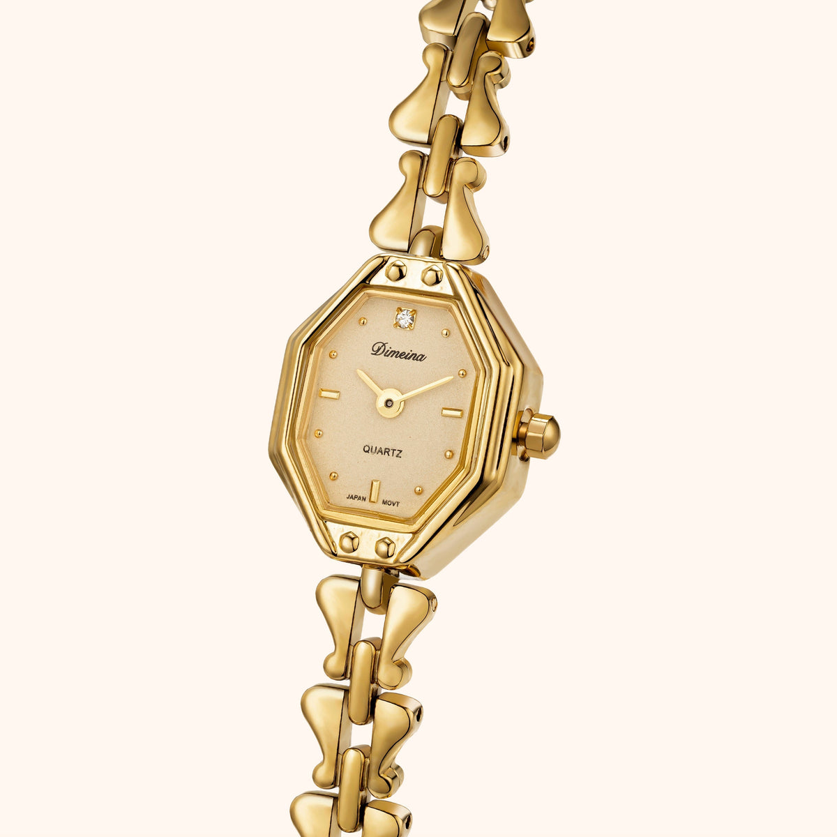 Women's Gold-Tone Geometric Bracelet Watch