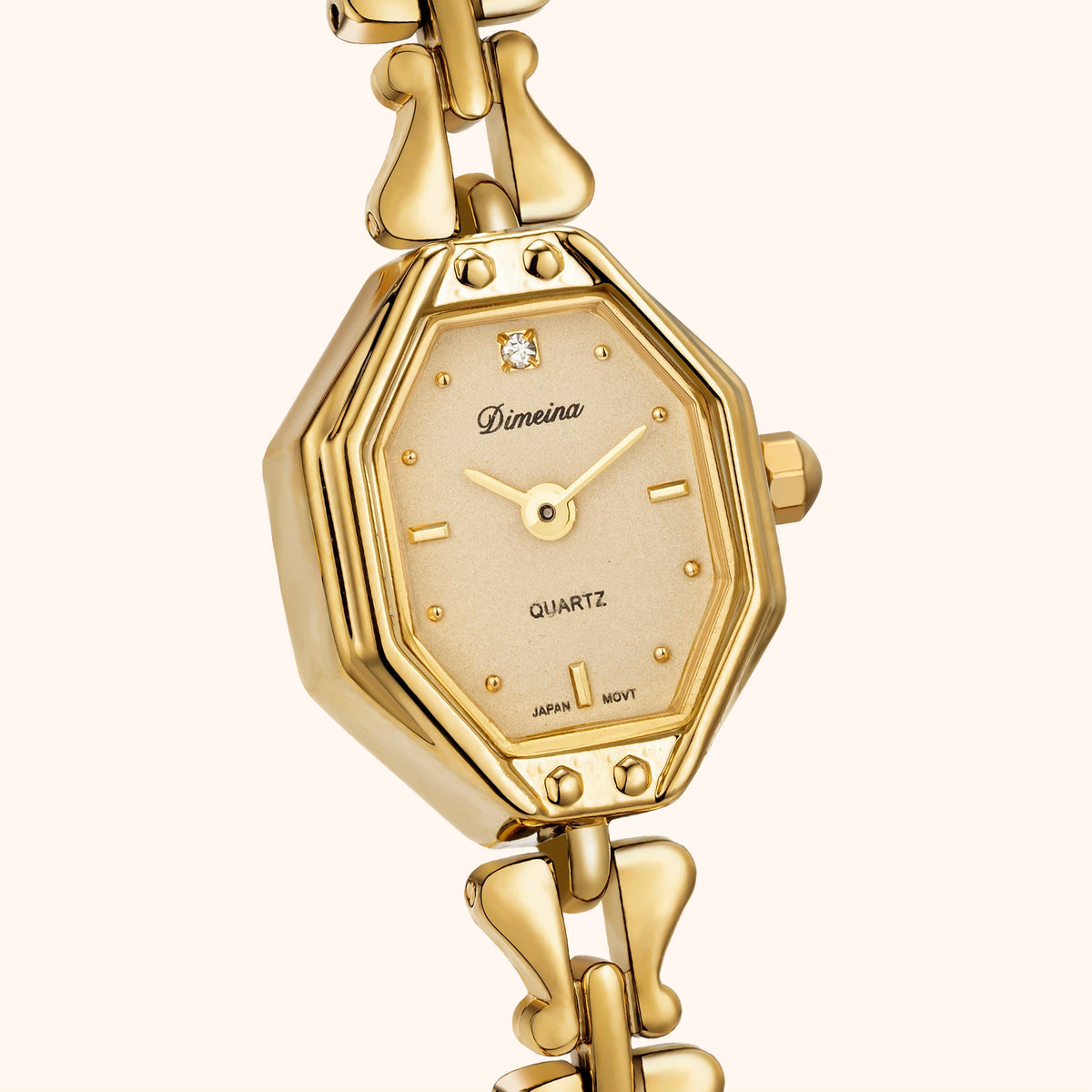 Women's Gold-Tone Geometric Bracelet Watch