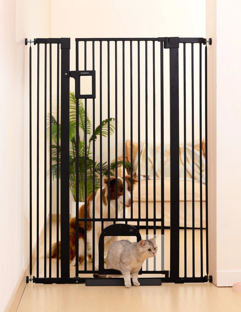 55-Inch Extra-Tall Pet Gate With Cat Door