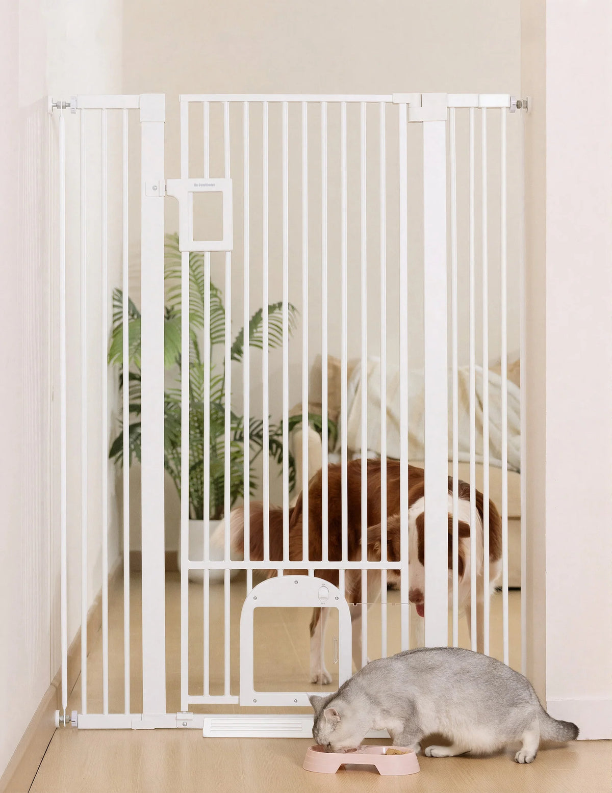 55-Inch Extra-Tall Pet Gate With Cat Door