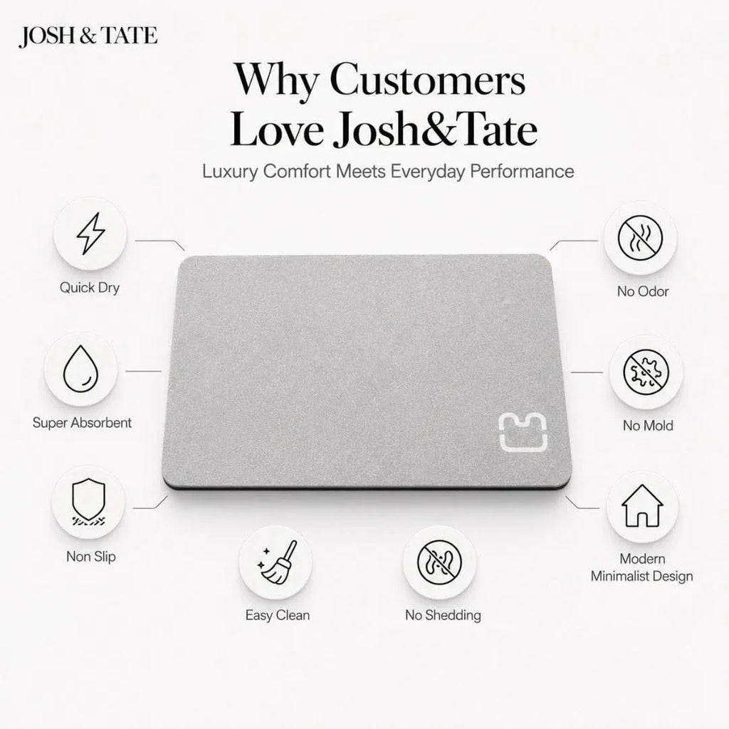 Non-Slip Diatomite Bath Mat, Six Colours