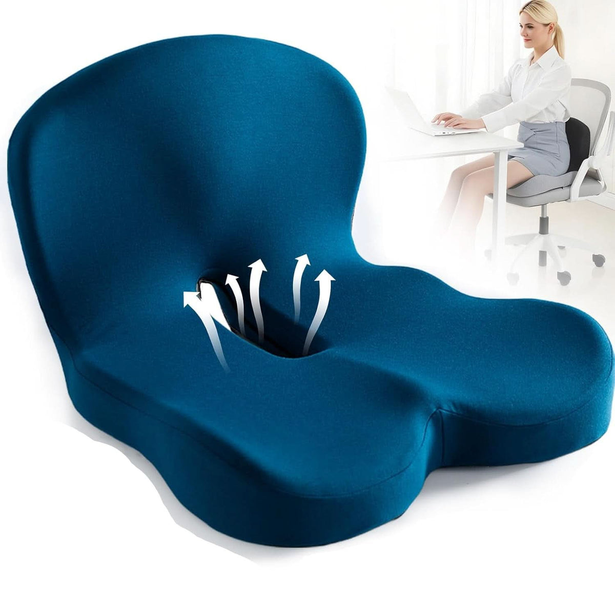 Contoured Memory Foam Seat Cushion for Chairs