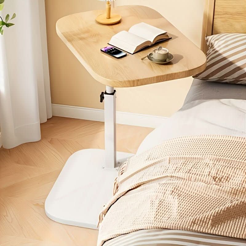 Adjustable Side Table for Sofa and Bed with Open Base