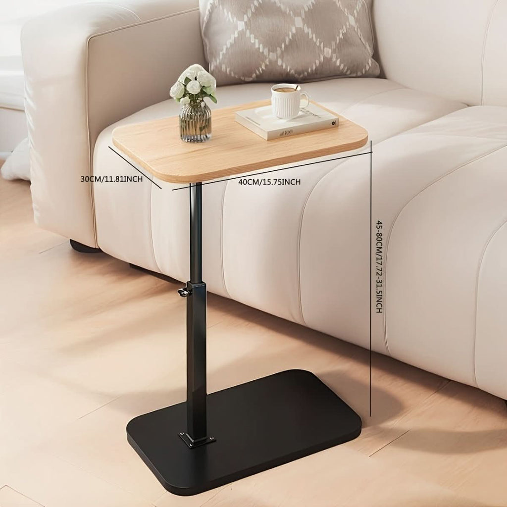 Adjustable Side Table for Sofa and Bed with Open Base