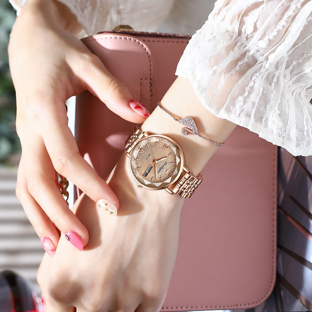 Women's Slim Rose Gold Quartz Watch