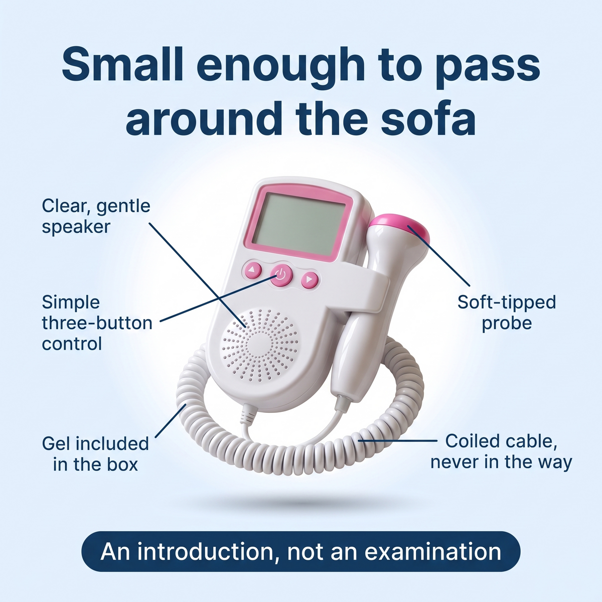 Fetal Doppler for Home Use, Handheld Heartbeat Device