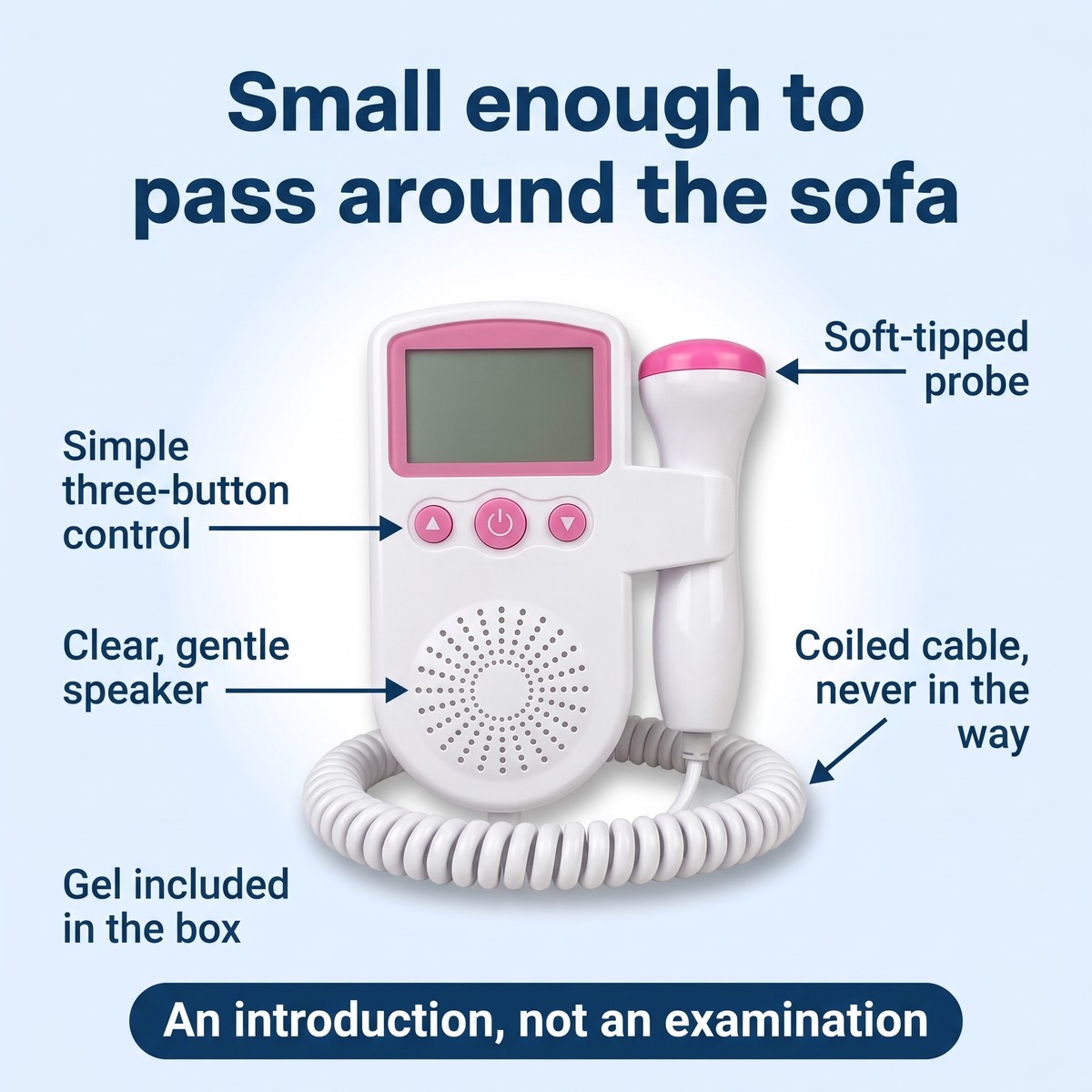 Fetal Doppler for Home Use, Handheld Heartbeat Device