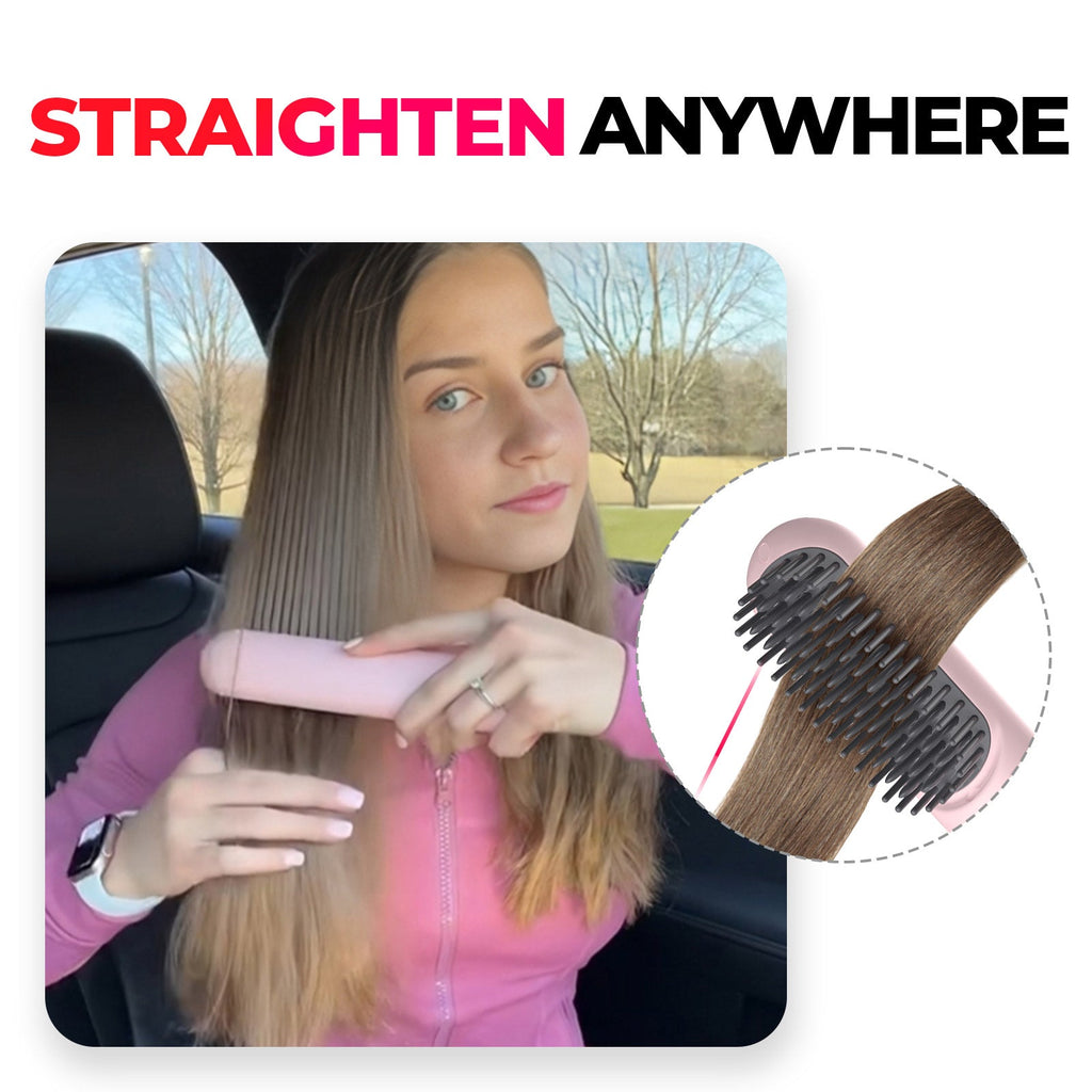 Cordless Heated Styling Brush, Straighten or Curl