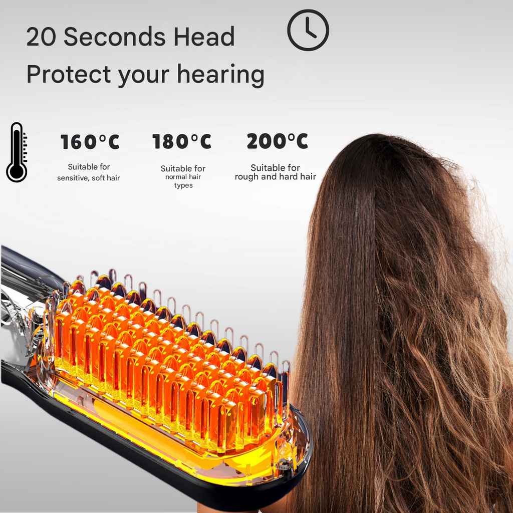 Cordless Heated Styling Brush, Straighten or Curl