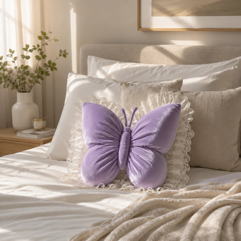 Butterfly Lace Cushion for Sofa and Bed