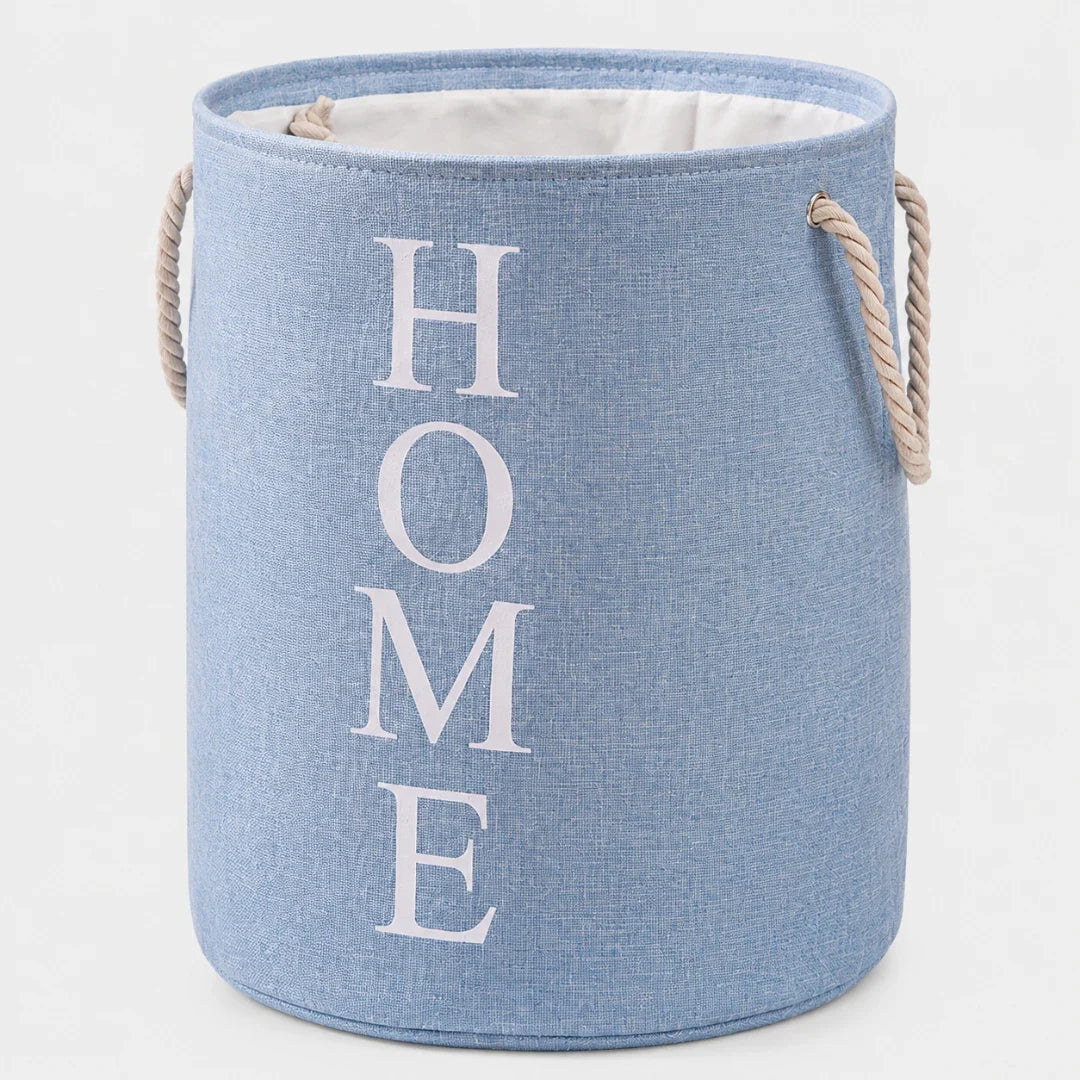 Woven Linen Look Laundry Basket, Foldable