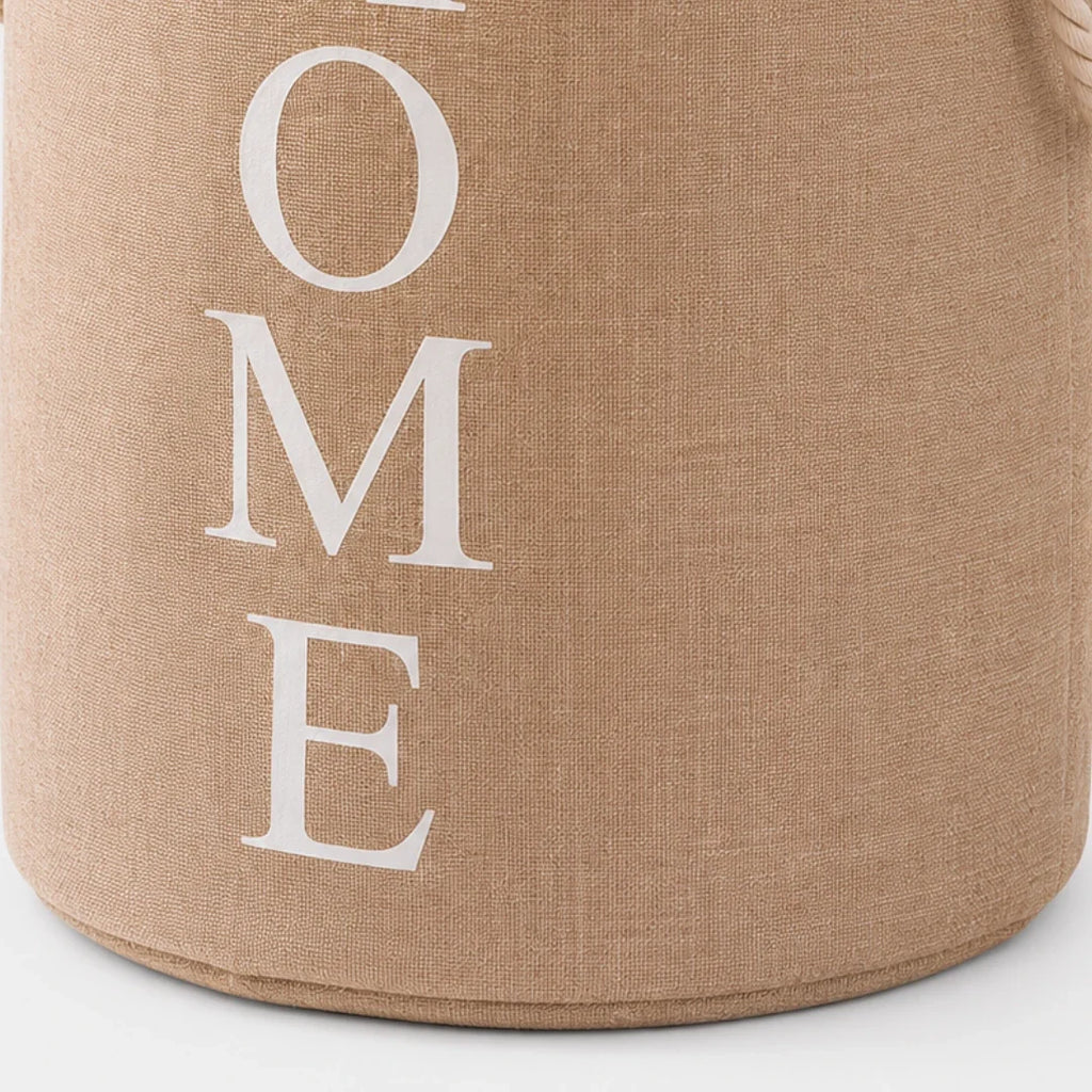 Woven Linen Look Laundry Basket, Foldable