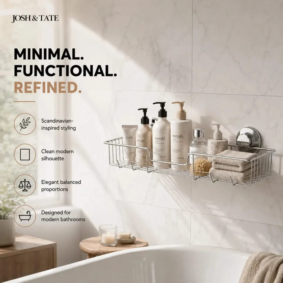 Twist-Lock Wire Shower Shelf, No Drilling
