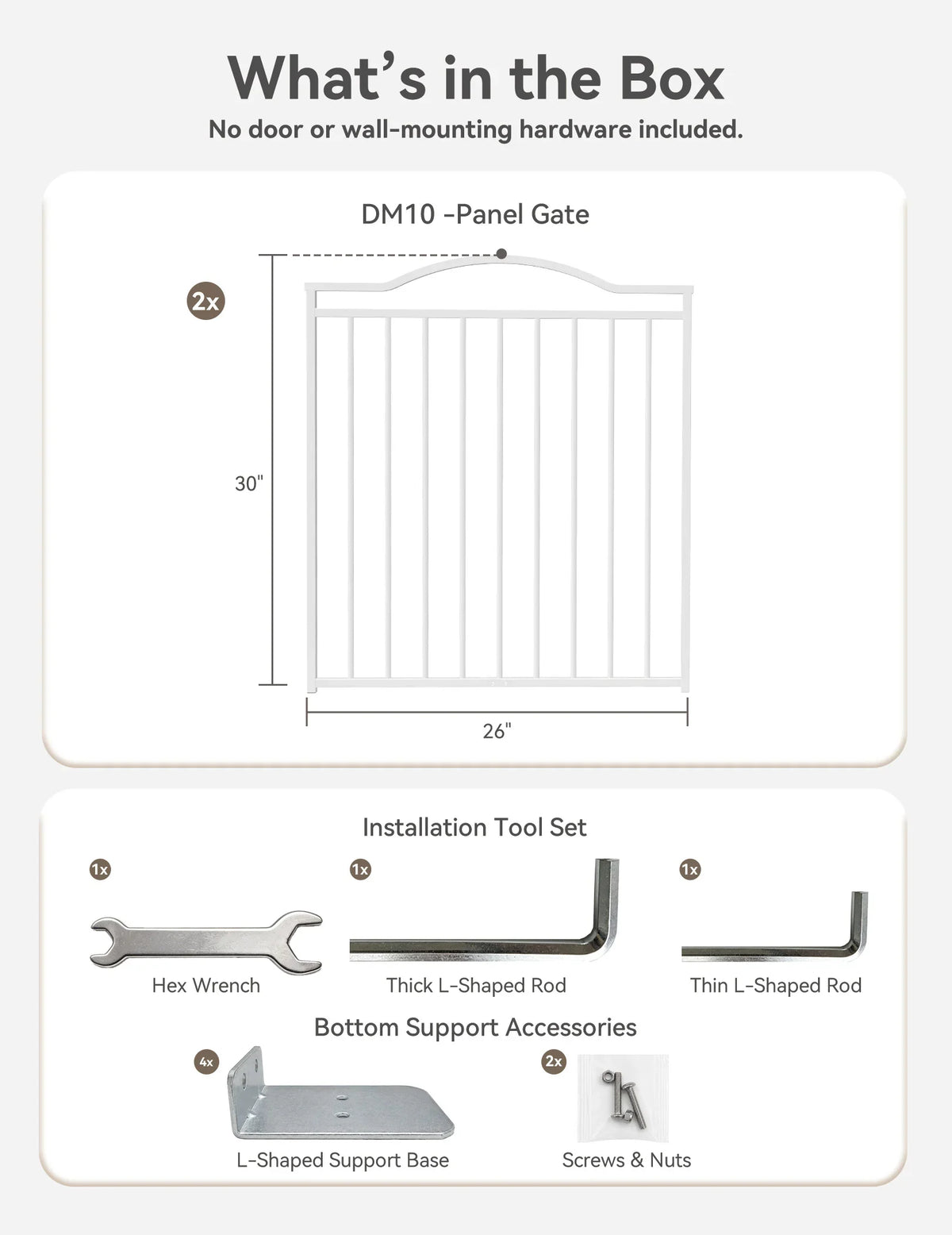 30-Inch Freestanding Dog Gate & Playpen
